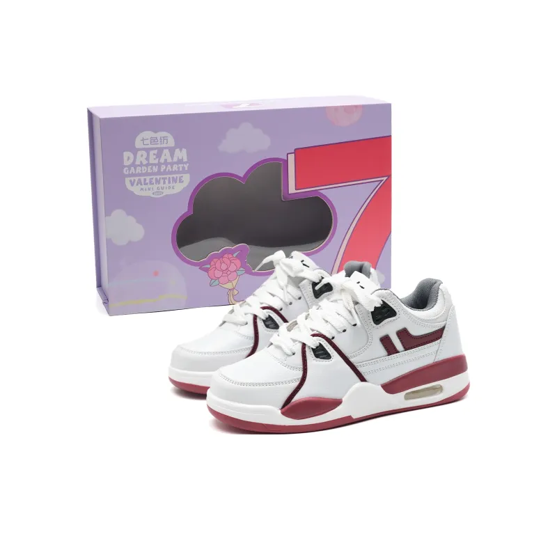 7 SEVFUN Thermal Abrasion Resistant Low Top Skateboard Shoes Unisex White Wine Color-30