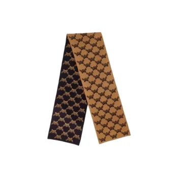 MCM Wool Knit Scarves Unisex Brown