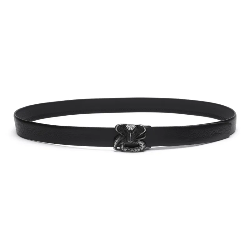Satchi Cow Leather Belts Men's Black Width 3.5cm Gift Box Sets-3