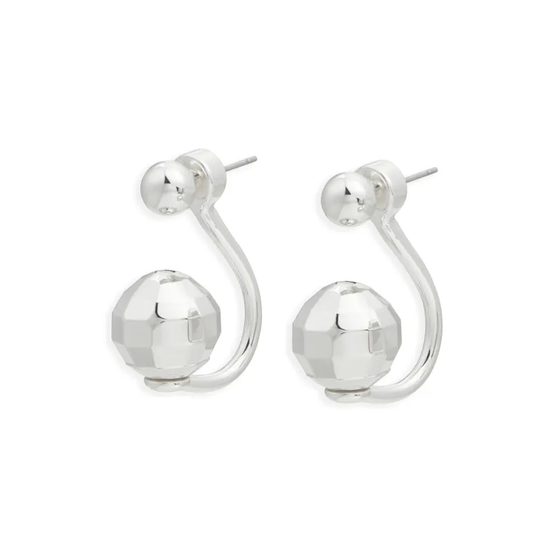 CHARLES&KEITH Brass Earrings Women's Silver-2