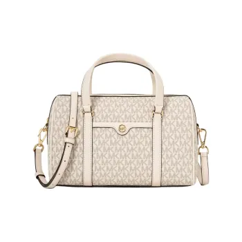 MICHAEL KORS Jet Set Travel Coated Canvas One Shoulder Handbag Medium Size Women's Cream