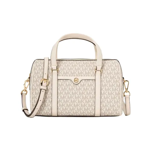 MICHAEL KORS Jet Set Travel Coated Canvas One Shoulder Handbag Medium Size Women's Cream