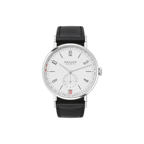 NOMOS Manual Mechanical Movement Unisex Watch 37.5mm White Dial Stainless Steel Watch Case Horse Leather Strap