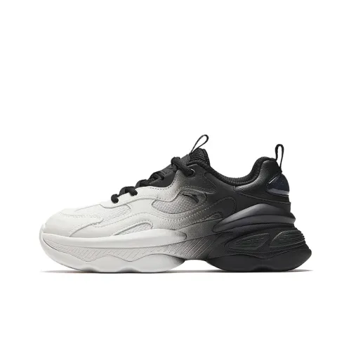 CHAOJIANTA Anti Slip Wear Resistant Low Top Chunky Sneakers Women's Papyrus White Basic Black