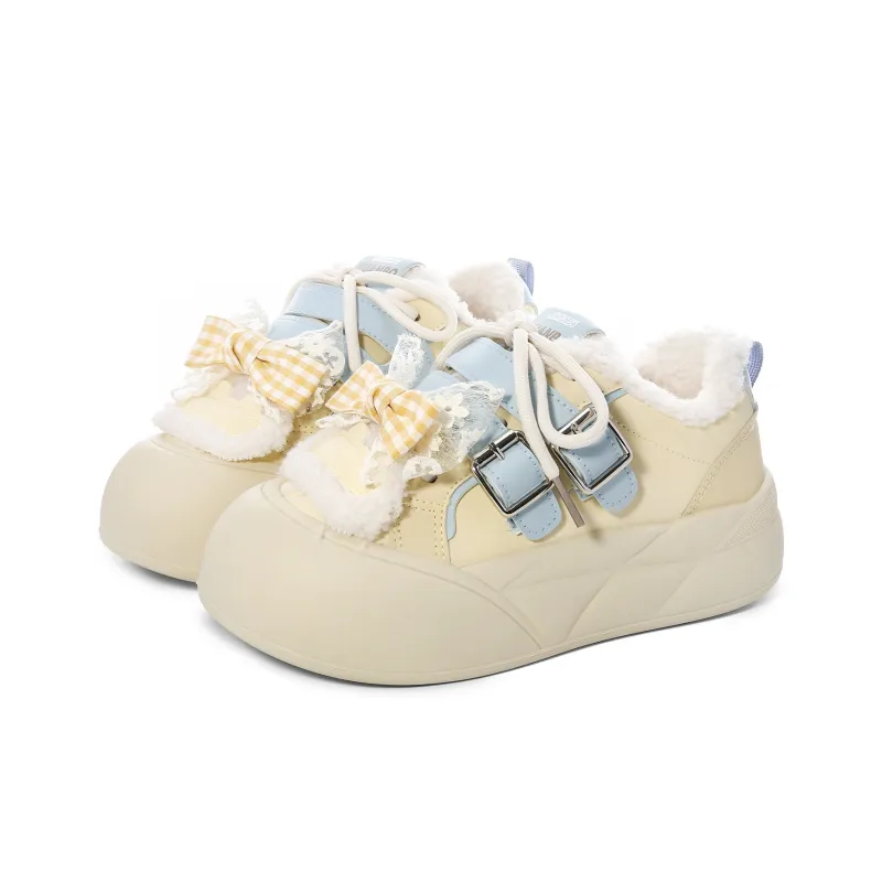 Lovely You Thermal Lightweight Slip Resistant Low Top Skateboard Shoes Women's Yellow Blue-8