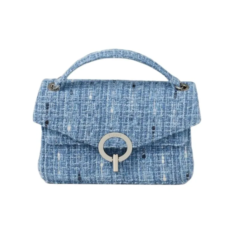 Sandro Fabric Shoulder Bag Crossbody Bag Handbag Small Size Women's Blue-0