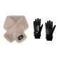 Khaki Scarf+Black Glove