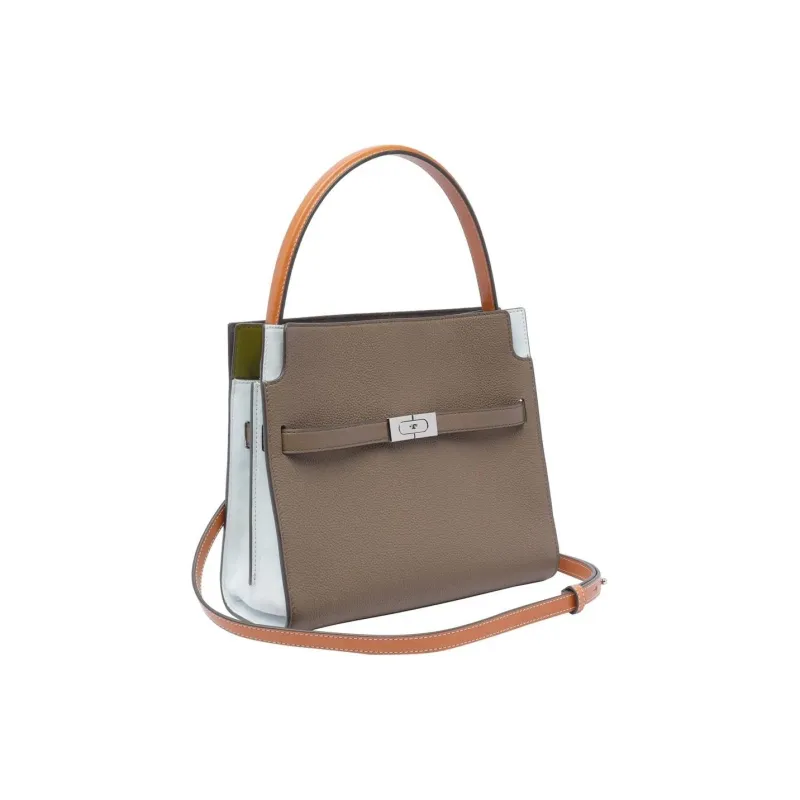 TORY BURCH Lee Radziwill Litchi Grain Leather Crossbody One Shoulder Handbag Trumpets Women's Mushroom Gray-2