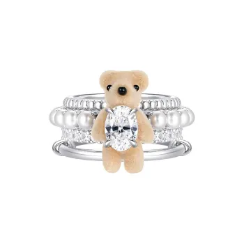 YVMIN Mini Flocked Bear Ring