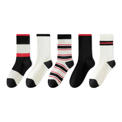 Lan Miao Mid Calf Socks Women's 5 Pack