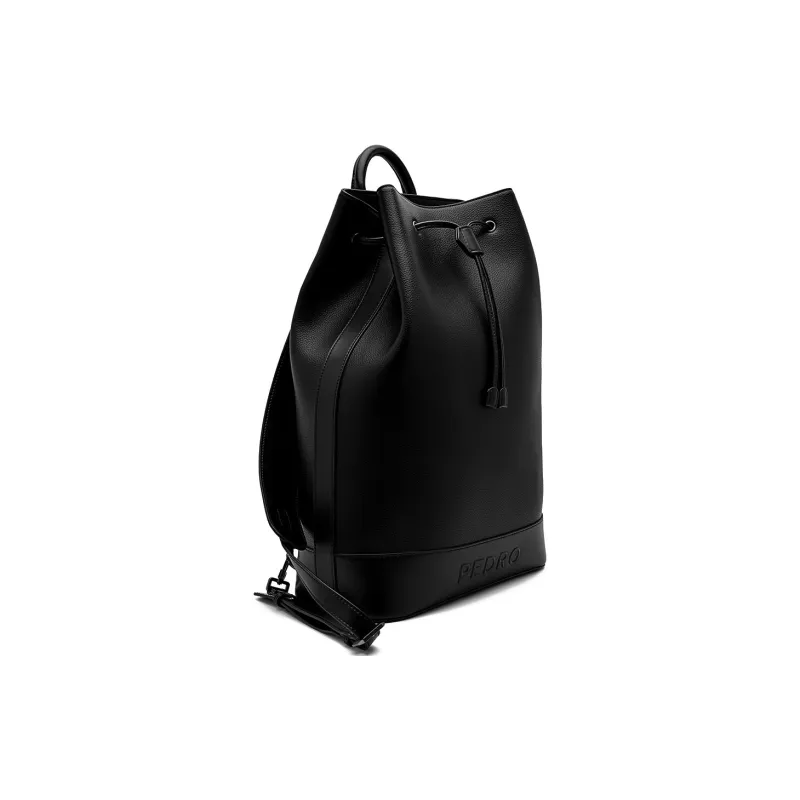 PEDRO Polyurethane Synthetic Leather Shoulder Bag, Crossbody Bag, Handbag Regular Men's Black/Sand-1