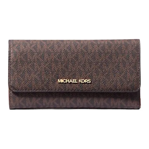 MICHAEL KORS Jet Set Travel Coated Canvas Wallet Large Size Women's Brown