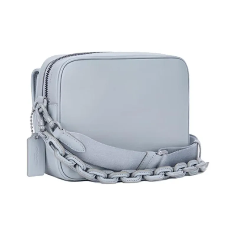 COACH Charter Glove Tanned Leather Handbag, Shoulder Bag, Crossbody Bag Medium Size Men's Gray Blue-1