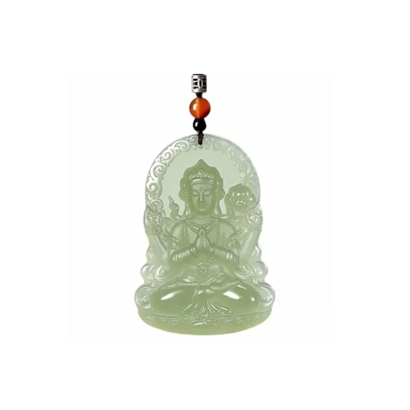 Run Ding Hetian Jade Necklaces Green Jade Unisex-4
