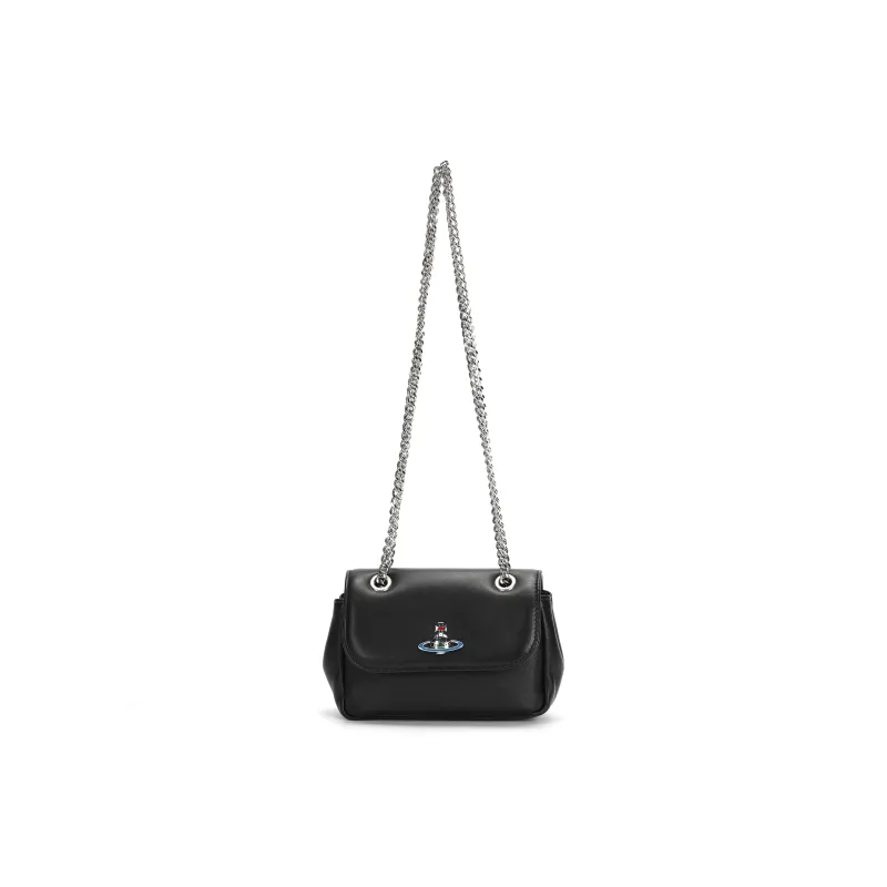 Vivienne Westwood Soft Leather Shoulder Bag, Crossbody Bag, Wallet Trumpets Women's Black-1