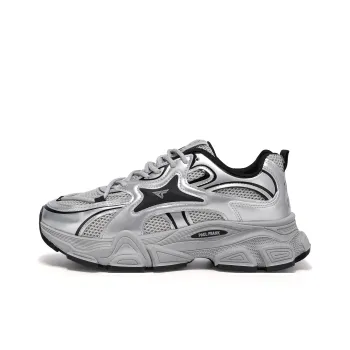 PAUL FRANK Anti Slip And Wear Resistant Height Increasing Low Top Chunky Sneakers Men's Silver