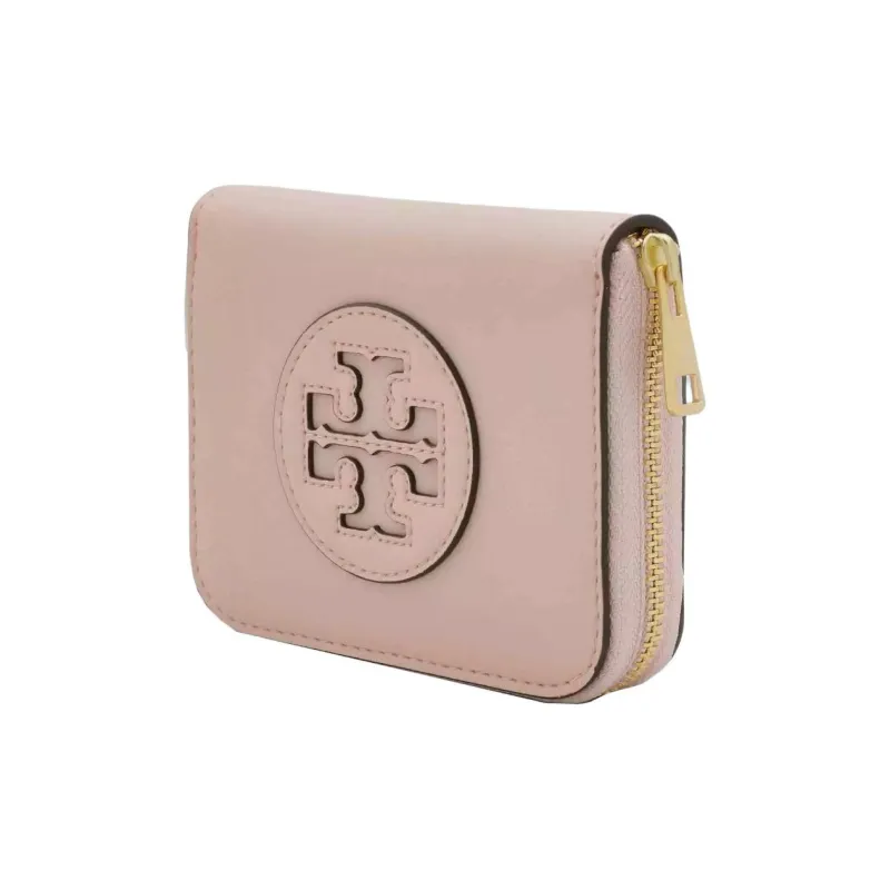 TORY BURCH Ella Leather Wallet Small Size Women's Blush Color-1
