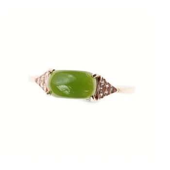 FANHAOGANG JADE Hetian Jade Rings Green Jade Women's