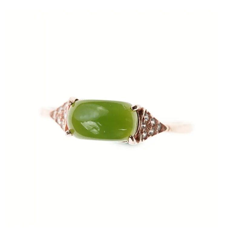 FANHAOGANG JADE Hetian Jade Rings Green Jade Women's-0