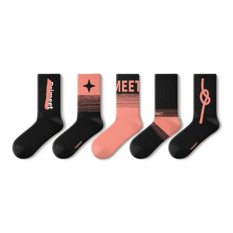 Primeet Mid Calf Socks Unisex 5 Pack-15