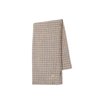 Burberry Silk Wool Knit Scarves Women's Light Brown