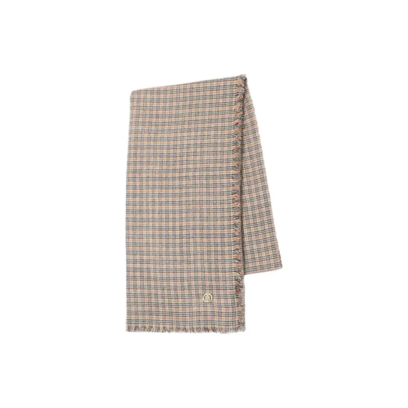 Burberry Silk Wool Knit Scarves Women's Light Brown-0