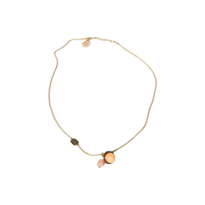 MIU MIU Resin Necklaces Unisex Gold-1
