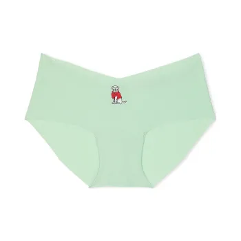Victoria's Secret PINK No Show Hiphugger Panty / Mint With Dog Graphic Underpants Women's 1 Pack Green