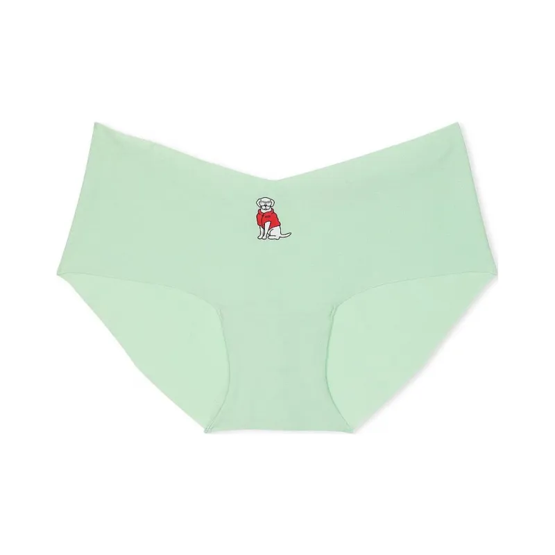 Victoria's Secret PINK No Show Hiphugger Panty / Mint With Dog Graphic Underpants Women's 1 Pack Green-0