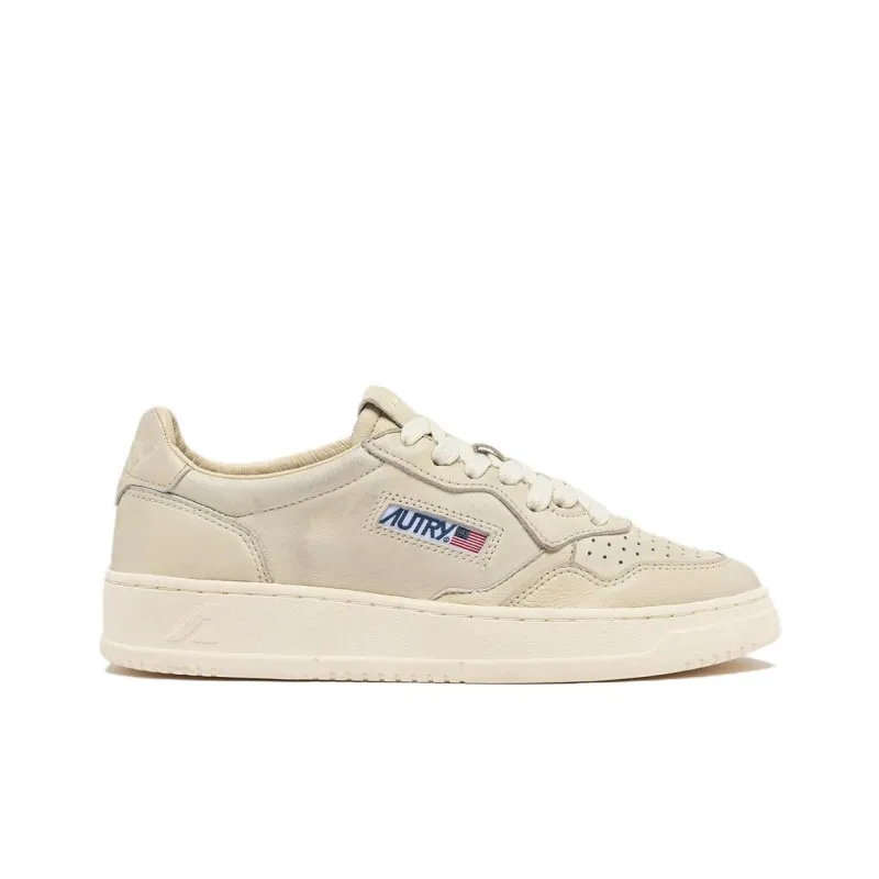 AUTRY BASKETS MEDALIST Anti Slip Wear Resistant Low Top Skateboard Shoes Men's Beige-1