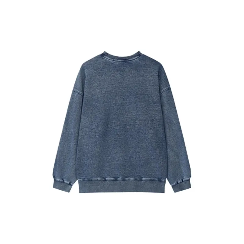 Skechers Sweatshirt Unisex Denim Distressed Gray-1