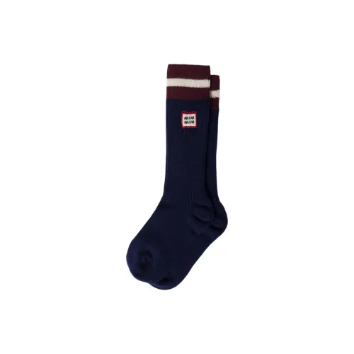 MIU MIU Mid-Calf Socks Women's Marine Blue
