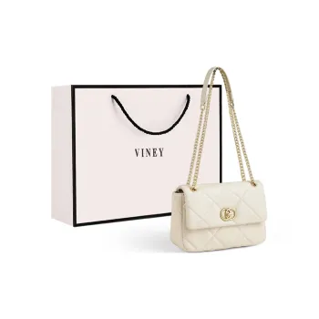 VINEY Cow Leather Shoulder Bag Crossbody Bag Small Square Bag Regular Women's Ecru