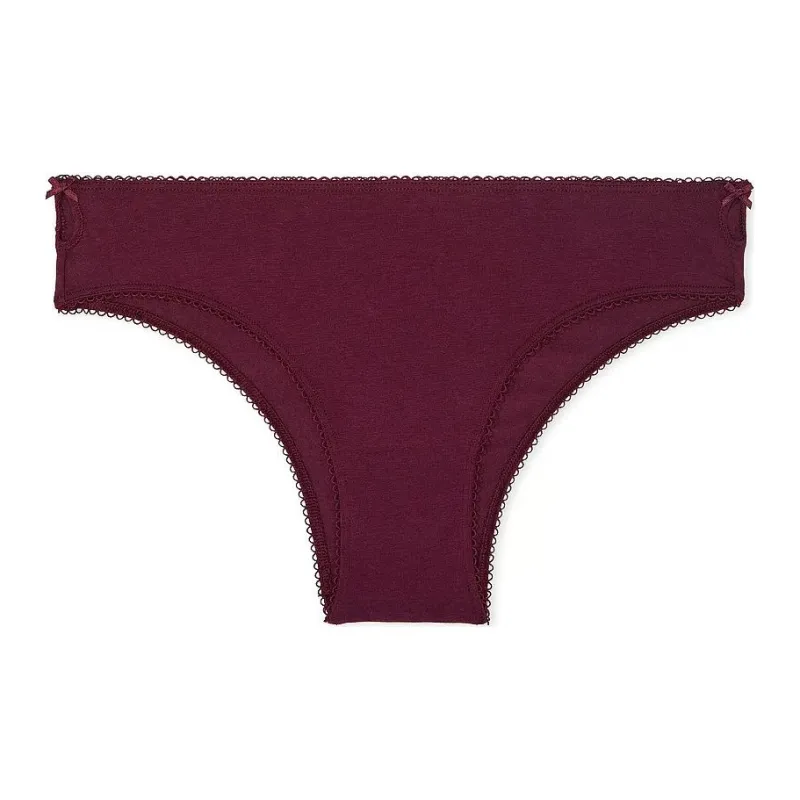Victoria's Secret PINK Cotton Cheeky Panty / Wild Rose Ballet Novelty Underpants Women's 1 Pack Red Brown-0