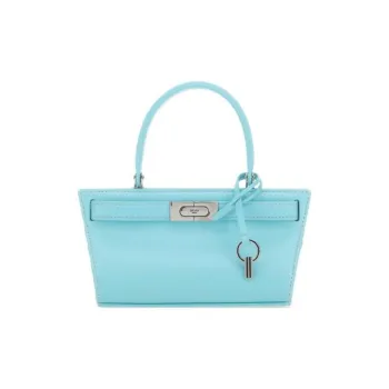TORY BURCH Lee Radziwill Calfskin With Suede Trim Cat Eye Bag, Shoulder Bag, Crossbody Bag, Handbag Women's Blue