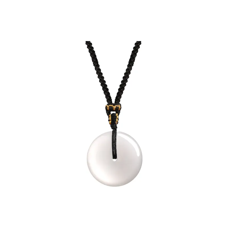 Lao Feng Xiang Hetian Jade Necklaces White Jade Unisex-0