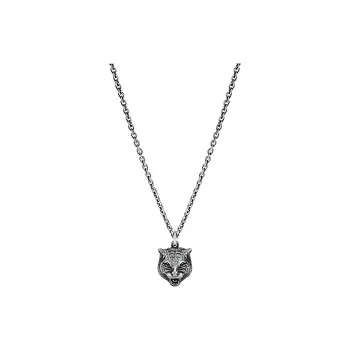 GUCCI 925 Sterling Silver Necklaces Unisex Silver