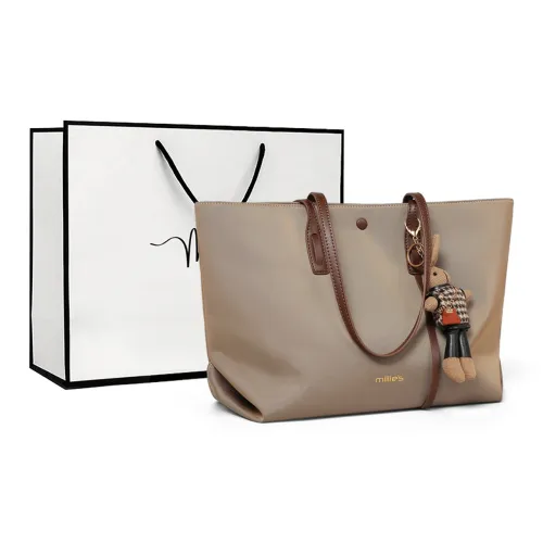 MILLIE'S Fabric Tote Bag, Shopping Bag, Underarm Handbag, Shoulder Bag Large Size Women's Khaki