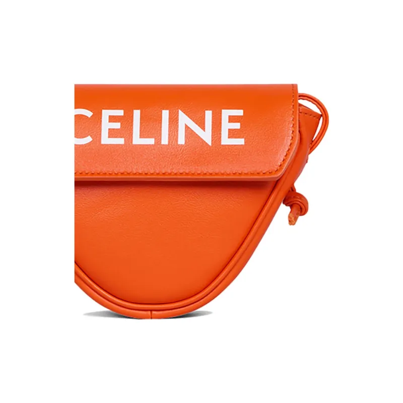 CELINE Cow Leather Crossbody Bag Mini Men's Orange-4
