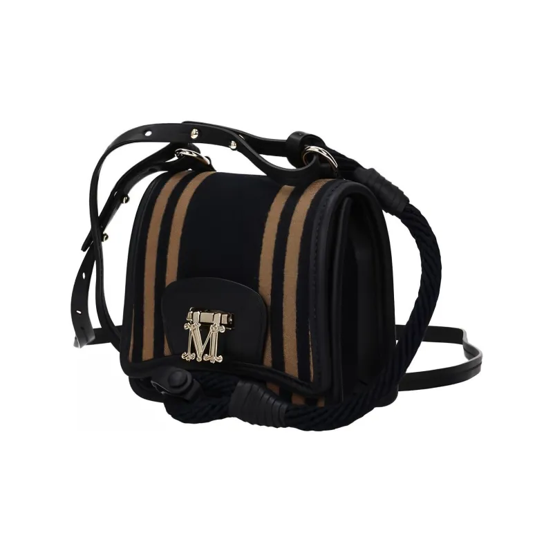 MaxMara Leather Textile Patchwork Shoulder Bag Women's Blue & Brown-1