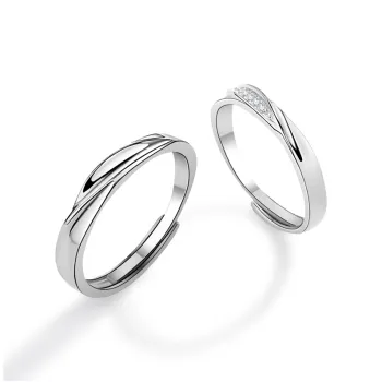 PEAK S925 Silver Ring Pair Unisex