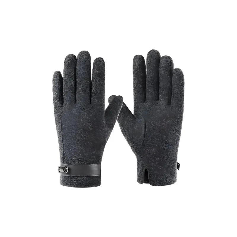 H YXIANG Wool Knit Gloves Men's-0