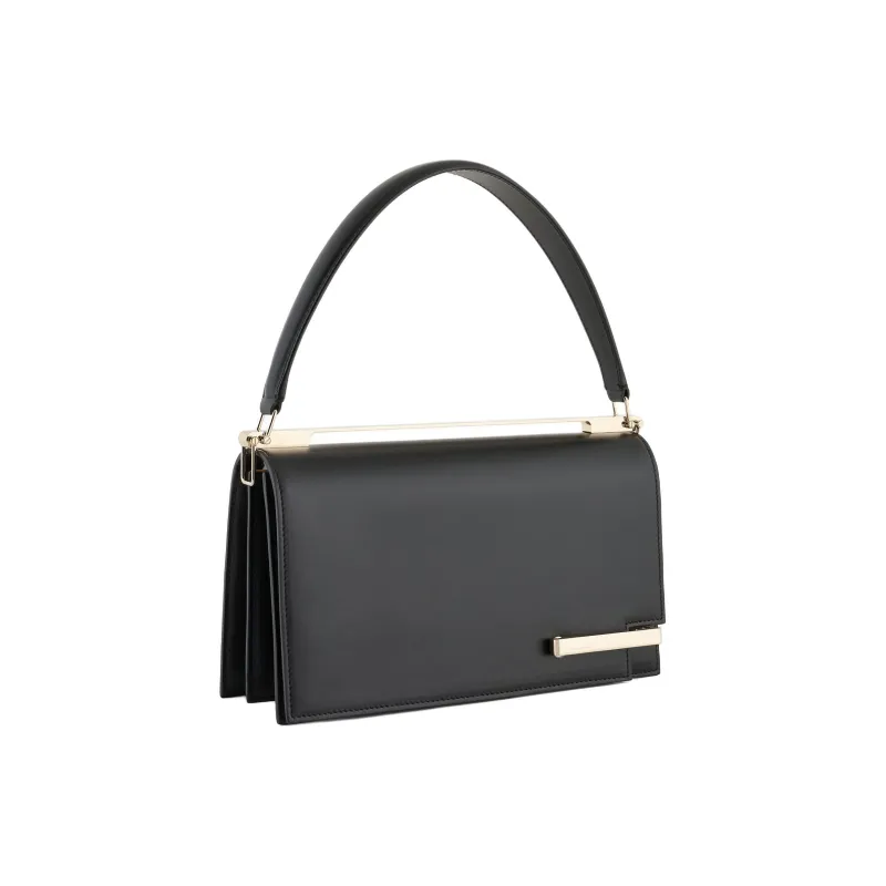 GIORGIO ARMANI Cow Leather Shoulder Bag Crossbody Bag Handbag Medium Size Women's Black-1