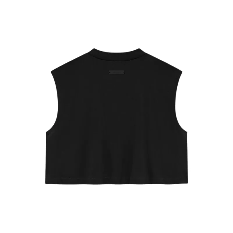 Fear Of God Essentials Women's Tri Blend Cropped Muscle Tee FW24 Black-1
