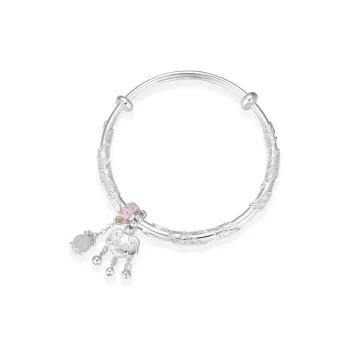 Chongqing Gold Store 999 Fine Silver/Chalcedony Bangles Women's