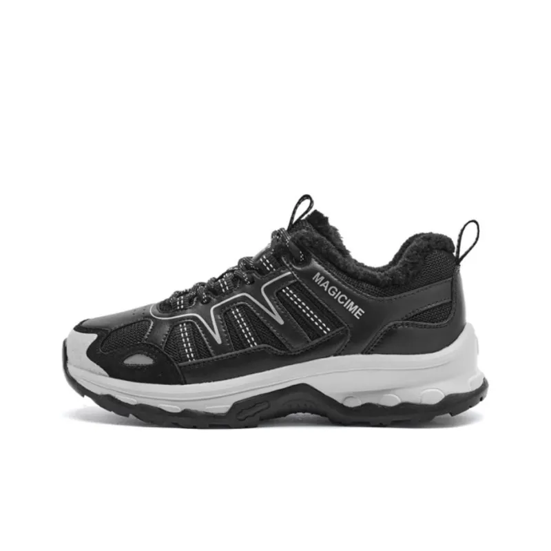 AGSDON Warm Height Increasing Low Top Hiking/Trekking Shoes Women's Black-0