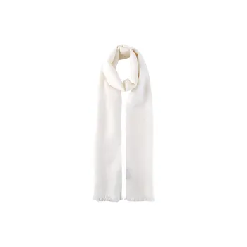 GUCCI Women's GG Logo Wool Silk Scarf White