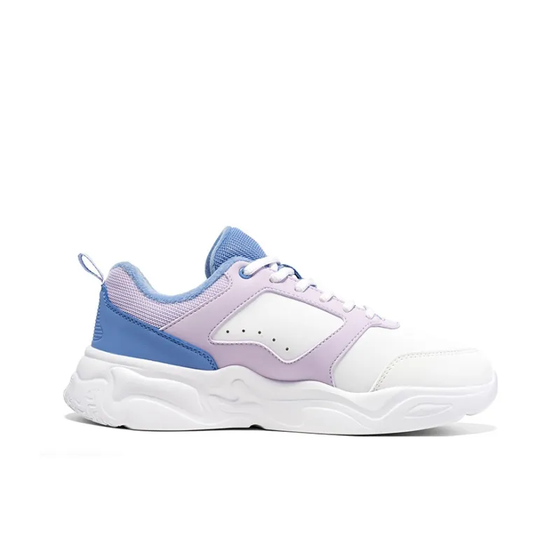 Erke Anti Slip Wear Resistant Low Top Casual Shoes Women's White Purple-1