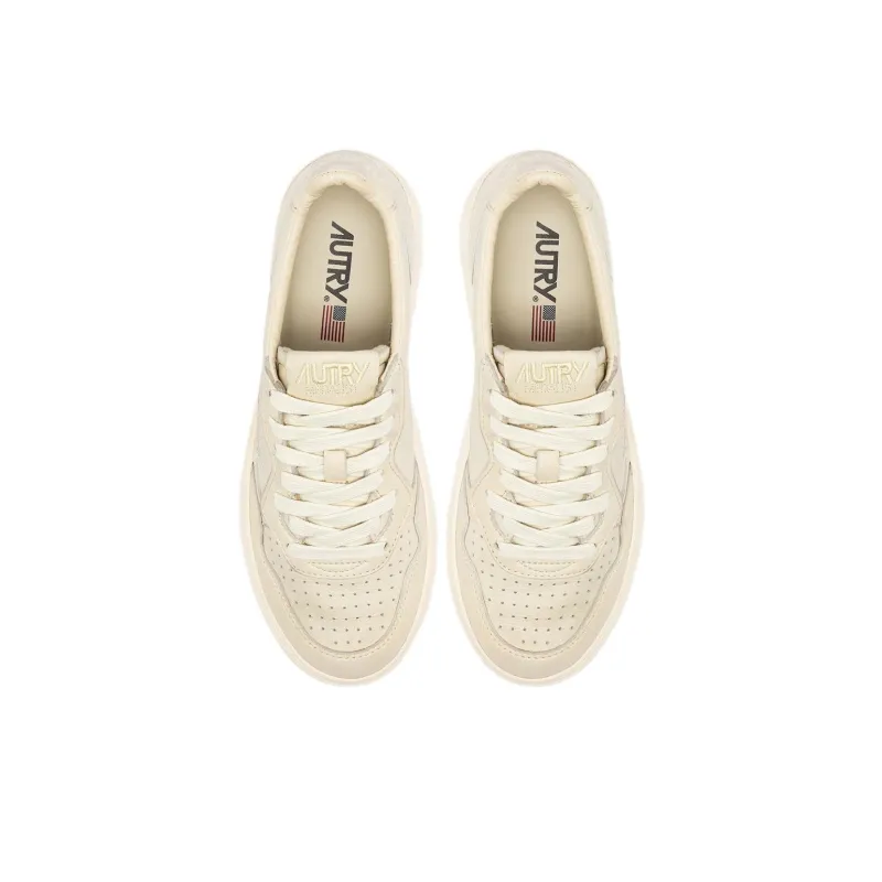 AUTRY BASKETS MEDALIST Anti Slip Wear Resistant Low Top Skateboard Shoes Men's Beige-3