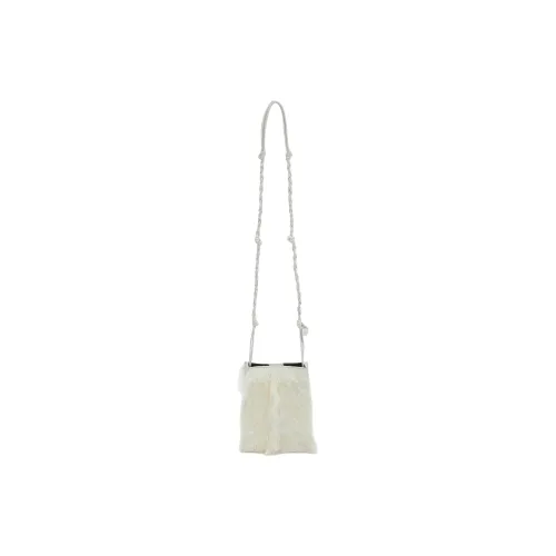 JIL SANDER Tangle Calfskin Shoulder Bag Crossbody Bag Small Size Women's White